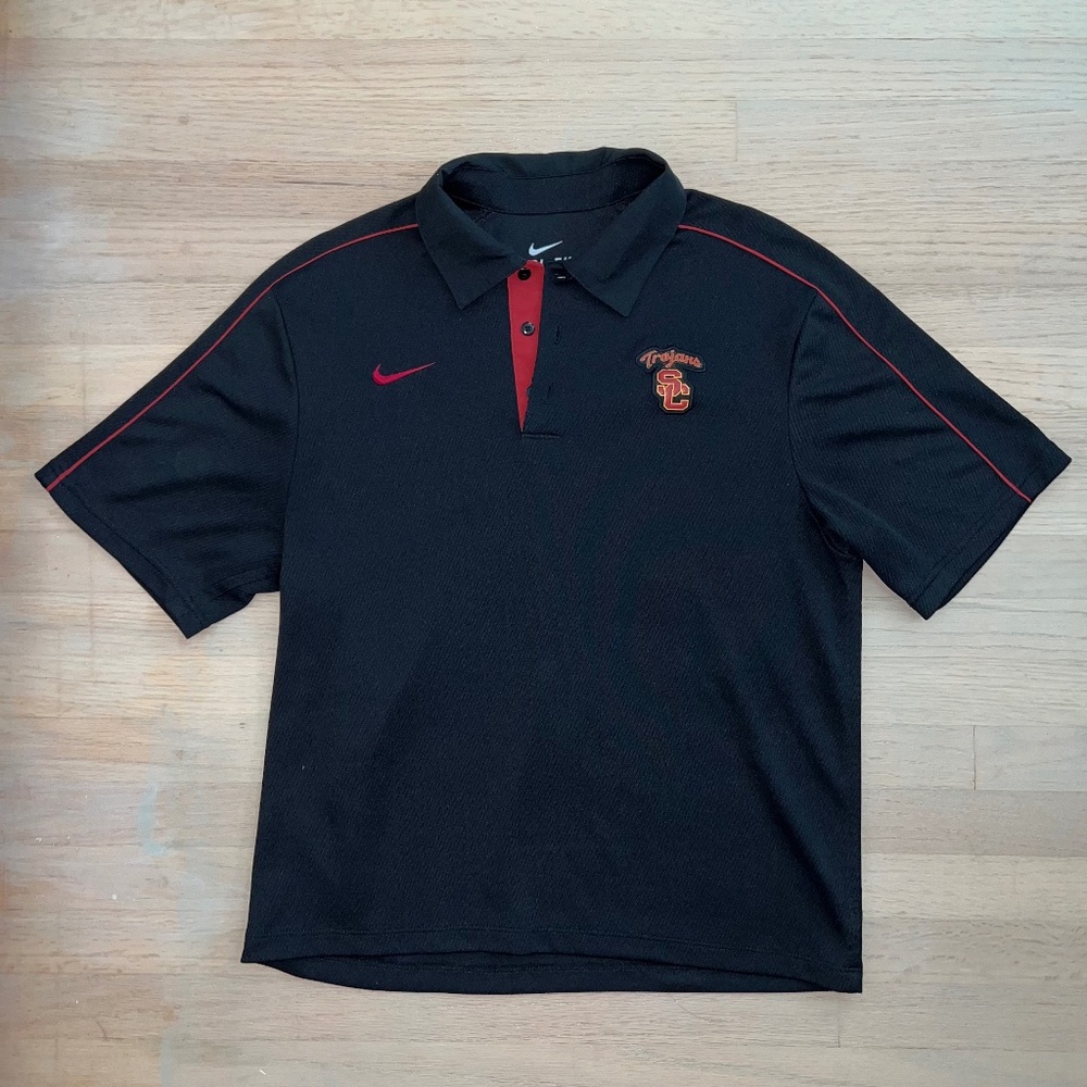Nike USC dri-fit black women small short sleeve black polo - Picture 2 of 3